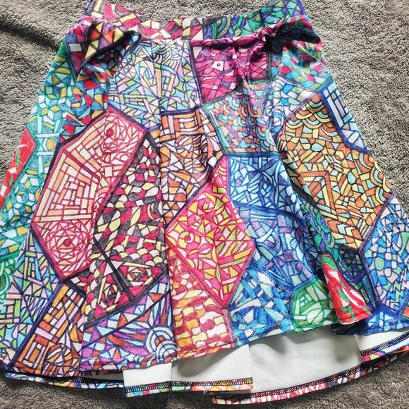 Vibrant Mosaic High Low Skirt Size S - Picture 7 of 8